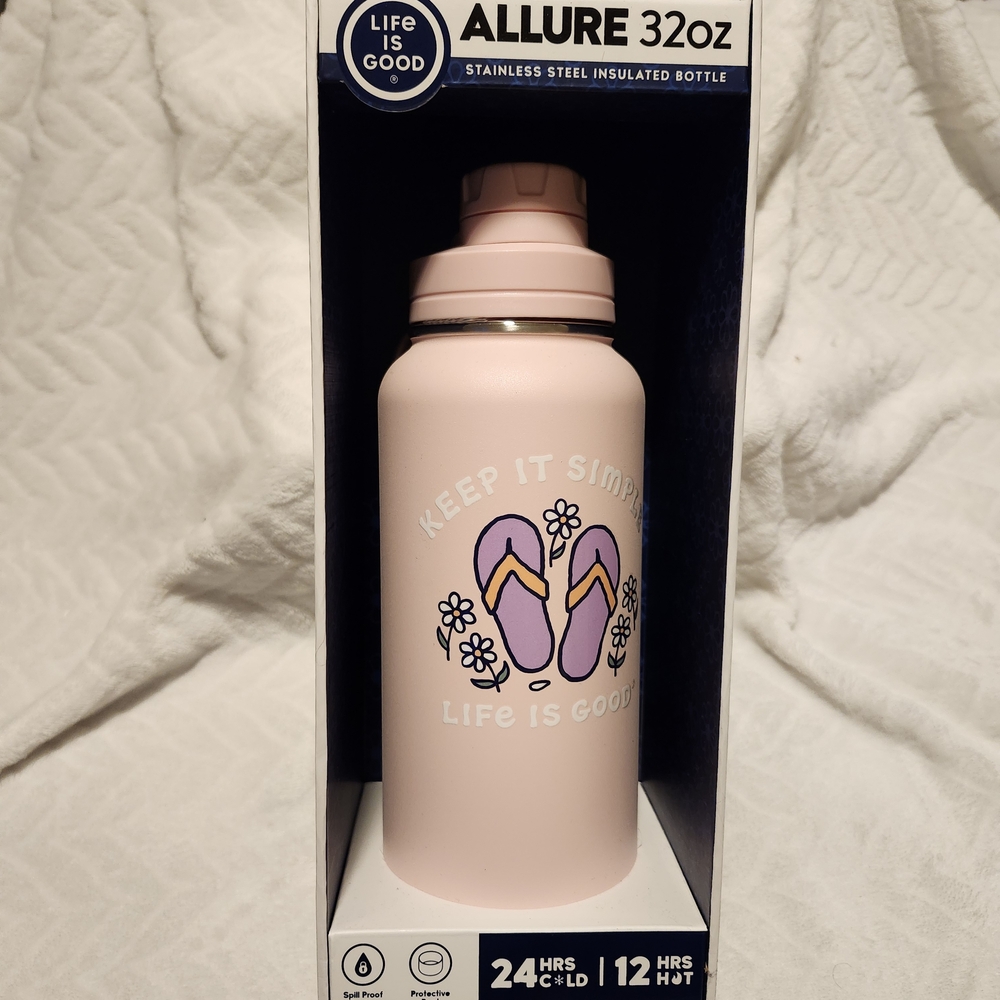 Life Is Good Allure Pink Insulated Bottle 32 Ounces
